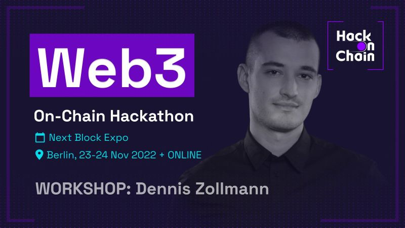 scio_xyz's tweet photo. 🤩 We are pleased to announce that our very own @dennis_zoma will be giving a workshop at the @hackonchain hackathon – A partner event of @nextblockexpo.

➡️ The hackathon is organized by our friends from @web3DevsPoland &amp; will take place from 23.11.–24.11. in Berlin on-site… https://t.co/WRJb5WsaWE