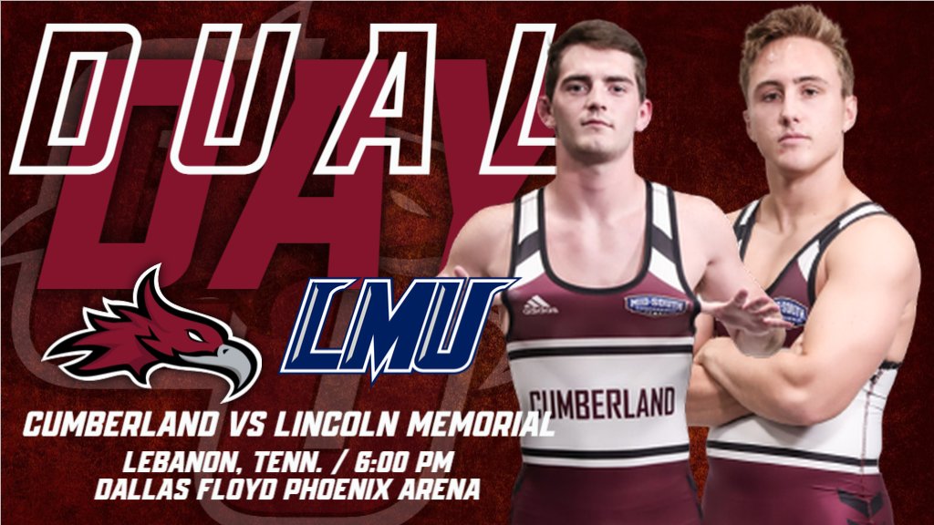 𝗛𝗢𝗠𝗘 𝗢𝗣𝗘𝗡𝗘𝗥 🤼‍♂️
Come show your support for the wrestling team as they have their home opener against Lincoln Memorial!
🆚 <a href="/LMURailsplitter/">LMU Railsplitters</a> 
📺 bit.ly/3EN6Fby
📊 bit.ly/3AxFChR
#WeArePhoenix | <a href="/WrestlingCU/">Cumberland Wrestling</a>