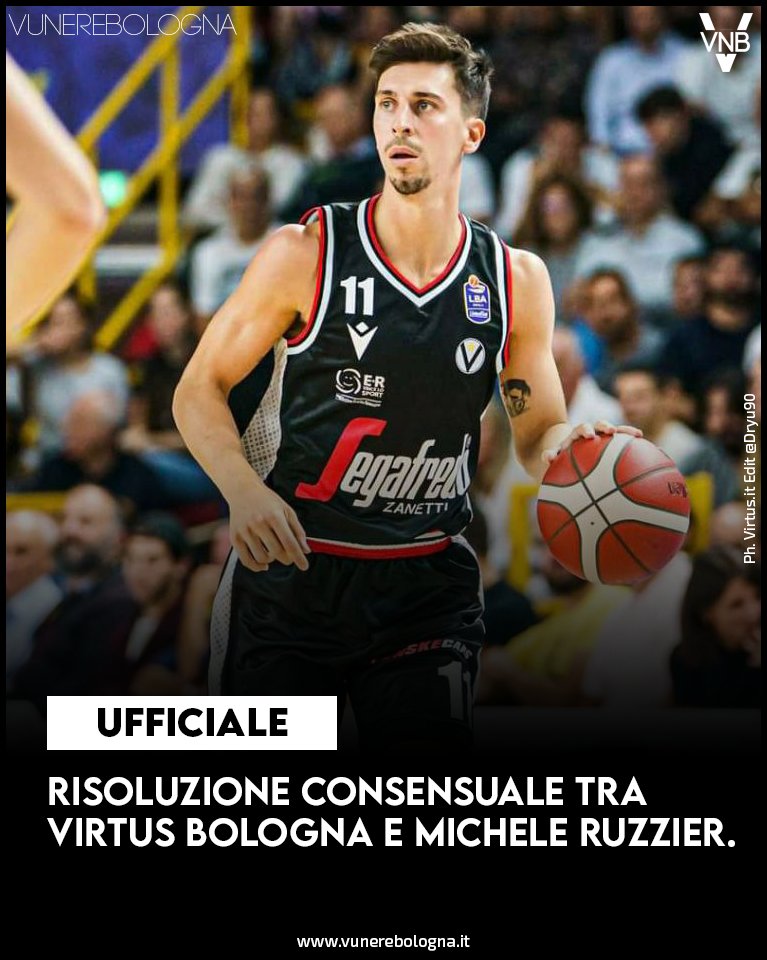 VuNereBologna's tweet photo. 🚨 UFFICIALE: si separano le strade tra Virtus Bologna e Michele Ruzzier 

Leggi la notizia: https://t.co/utNpyXZt9R 👈

#VNB | #Virtus | #Ruzzier https://t.co/NJQKnBAmKH