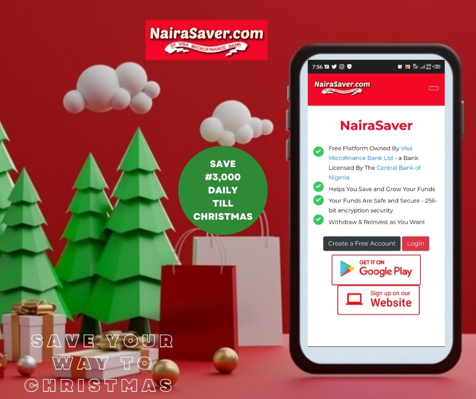 nairasaverapp's tweet photo. Christmas is around the corner 
Save your way to Christmas in a grand style.💃
Save daily till Christmas 🎄  
It's not too late to achieve your financial target for the year.

Automate your savings daily with NairaSaver.

#investmentplans #dailytarget  #christmas #moneygoals https://t.co/34LXHHfM1V
