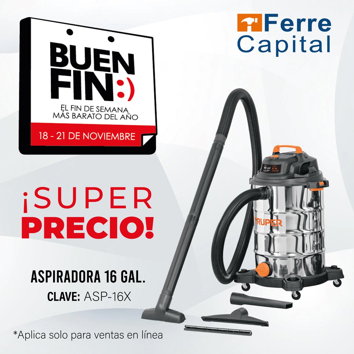 CapitalFerre's tweet photo. Facebook: https://t.co/xDy5ZYCKgG
Instagram: https://t.co/CfisanxS4k
Twitter: @ferrecapital
Tik Tok: ferrecapital_oficial
#buenfin #descuentos #elbuenfin #mexico #cdmx #promociones #ofertas #noviembre #monterrey #blackfriday #metepec #promo #regalos #descuento #promocion #truper https://t.co/ulgkUmAPrF