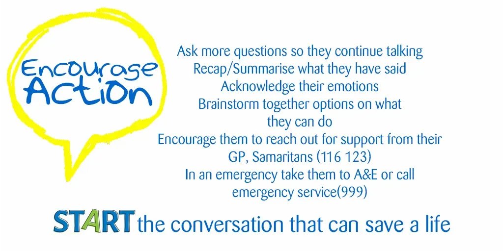 ENCOURAGE ACTION- Start a conversation that could save a life today. Reach Out; Start to End Suicide #suicideprevention #reachoutstes