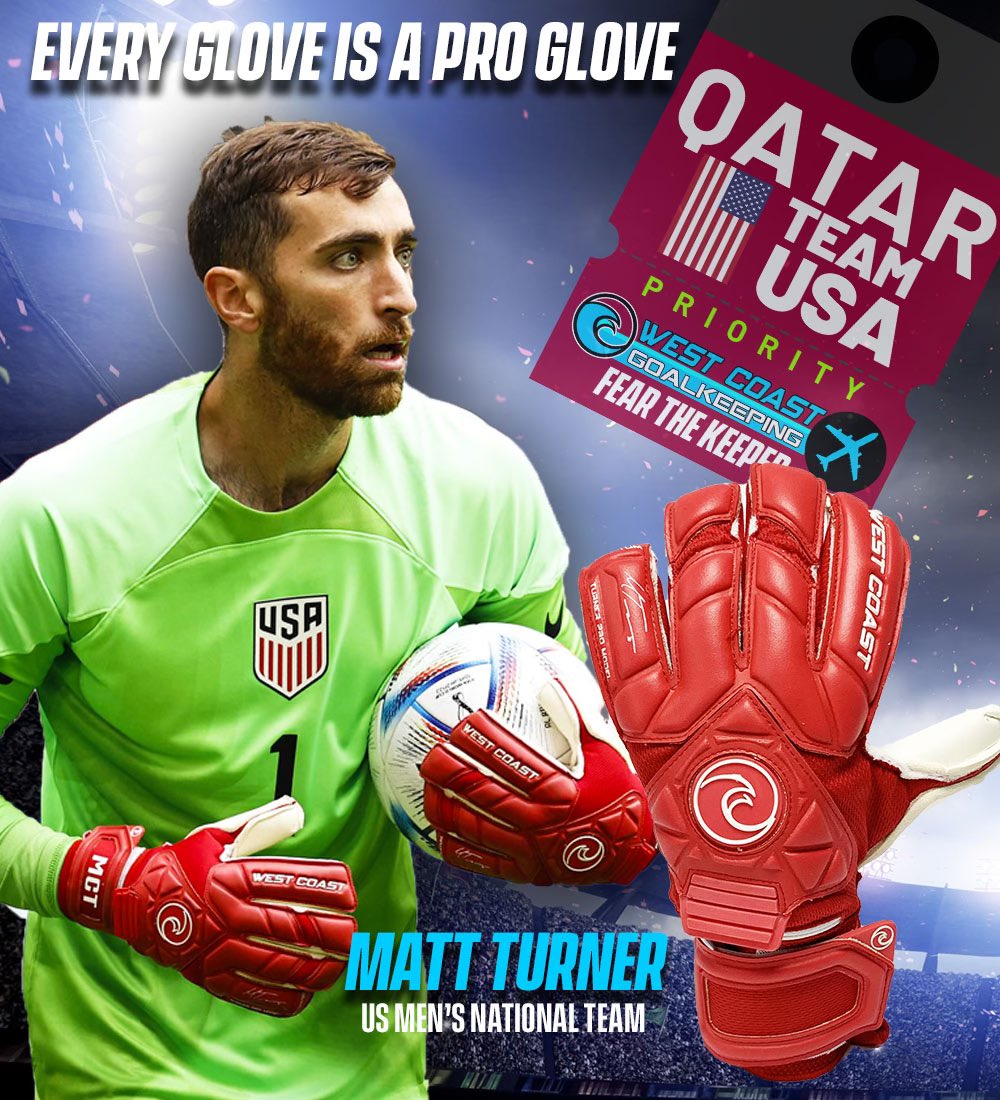 WORLD CUP GAME DAY 🇺🇸 

<a href="/headdturnerr/">Matt Turner</a> and the USMNT take on Wales at 11am PT on FOX 📺 

🧤 Quantum Turner Pro

#westcoastgk #worldcup #usmnt