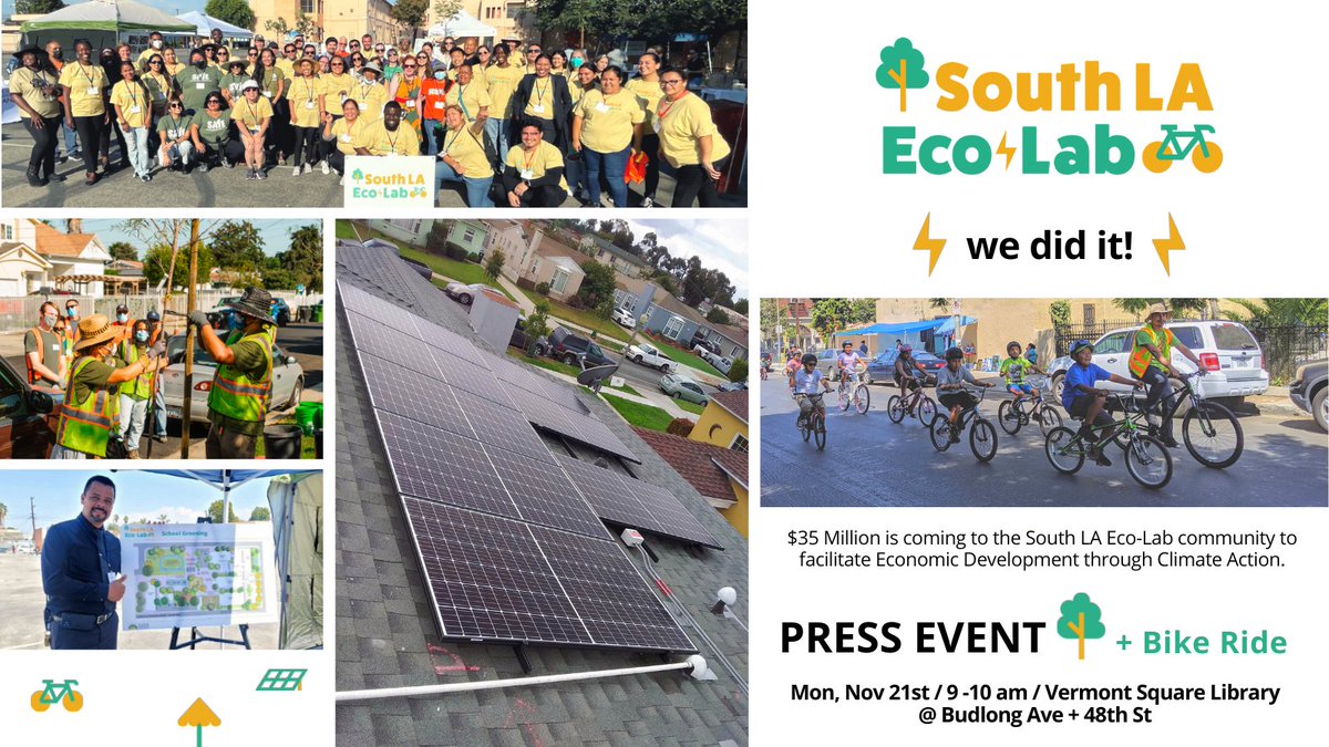 Community Partners (@communityprtnrs) on Twitter photo We did it! Join us on 11/21/22 at 9am, as we announce the approval of the #SouthLAEcoLab <a href="/CalSGC/">SGC | CA Strategic Growth Council</a> Transformative Climate Communities (TCC) Implementation Grant of $35M @vermontsquarelibrary. We did it! Join us on 11/21/22 at 9am, as we announce the approval of the #SouthLAEcoLab <a href="/CalSGC/">SGC | CA Strategic Growth Council</a> Transformative Climate Communities (TCC) Implementation Grant of $35M @vermontsquarelibrary.