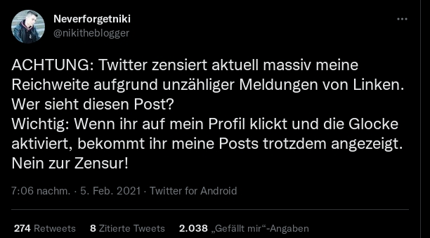 NikithebIocker's tweet photo. Dafür, dass seit ewig über Twitter und Zensur hier gelästert wird, sind aber ganz viele vom Schlag Niklas Lotz &amp; Co. immer noch hier.
Selbst um Twitter zu verlassen seid ihr nicht konsequent genug. #RIPTwitter https://t.co/8KBmEmDSz3
