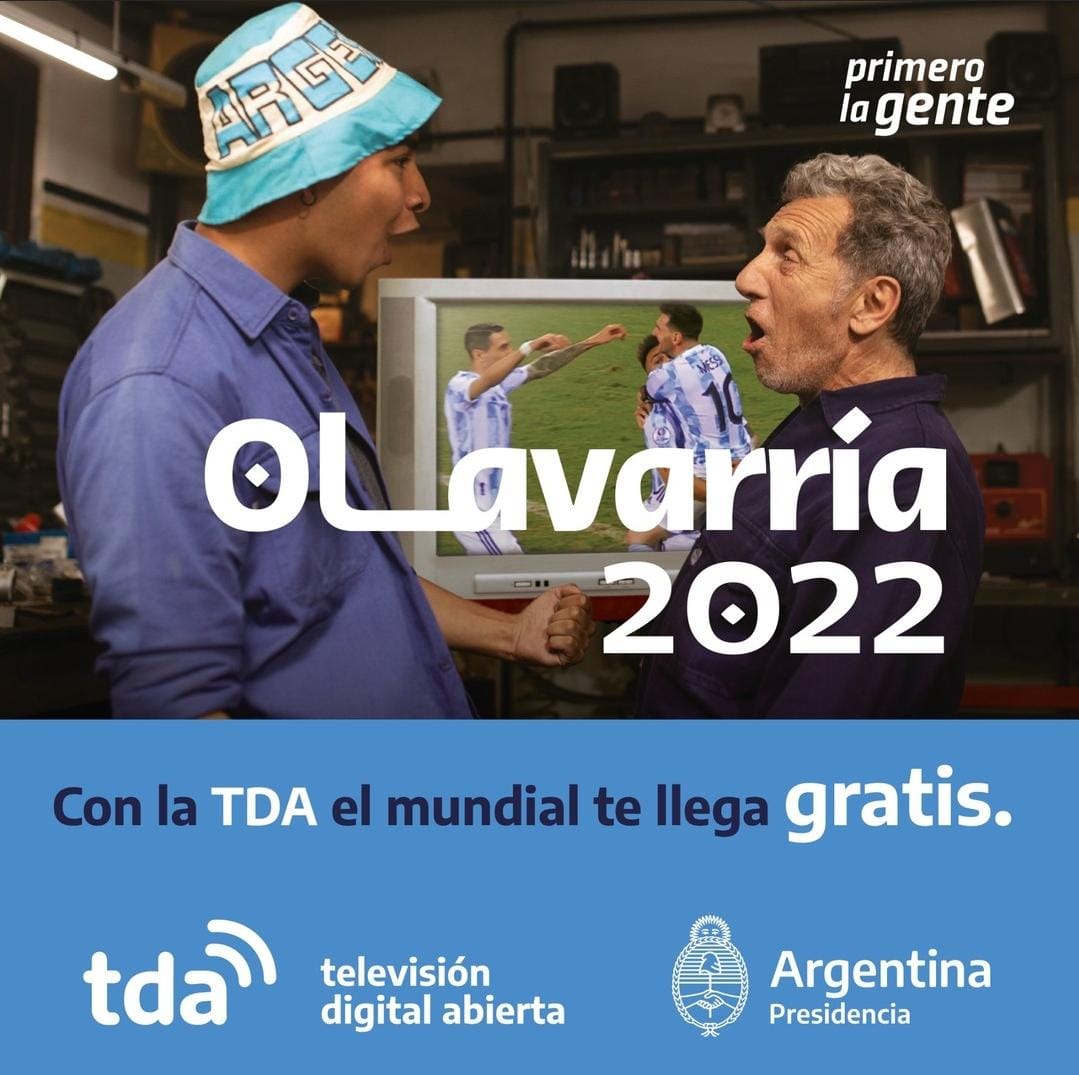 OlavarriaFR's tweet photo. Con @tdaargentina vas a poder vivir cada partido de Argentina en su paso por #Qatar2022 

Desde #Olavarría, alentá a la selección de forma gratuita a través de @TV_Publica y @canaldeportv.

¡Vamos Argentina! 

#PrimeroLaGente🇦🇷 https://t.co/Zt3g5dTxaW