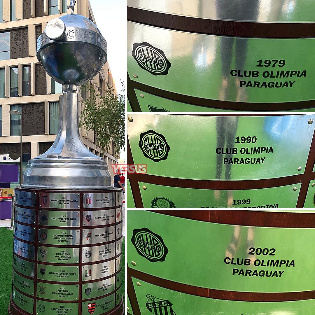 SomosVsSports's tweet photo. 🏆 LA COPA LIBERTADORES EN 🇶🇦 DOHA: se inauguró la casa de la CONMEBOL en Catar, donde luce el trofeo de la #GloriaEterna y con las placas del Decano (1979, 1990 y 2002).

📸 @MarleTorres29 https://t.co/61UBQzwWx8