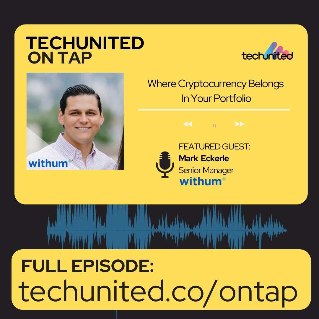 WeAreTechUnited's tweet photo. 🚨New Episode Alert🚨
Check out this episode of #TechUnitedOnTap with Mark Eckerle, Senior Manager at @WithumCPA, who focuses on Digital Currency & Blockchain Technology.
🎧 to the full episode here: https://t.co/Npf1LW8N7f
#withum #cryptocurrency #cryptomarket #bitcoin https://t.co/zpRPEyCnmD