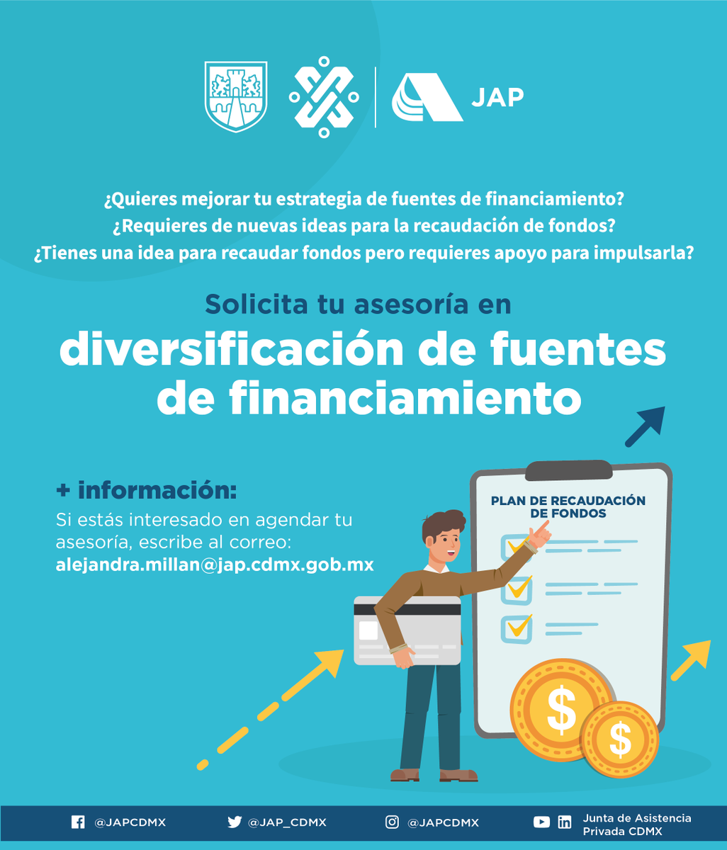 JAP_CDMX's tweet photo. ¿Te gustaría conocer nuevas técnicas para recaudar fondos? 🤔💡

Entonces solicita tu asesoría en:

Diversificación en Fuentes de Financiamient

¡Es muy fácil!

Agenda tu asesoría en:
📩 alejandra.millan@jap.cdmx.gob.mx 

#IAP #RecaudaciónDeFondos #OSC

＃ＪＡＰＣｏｎｔｉｇｏ👍🏻 https://t.co/cg2tNt9fin