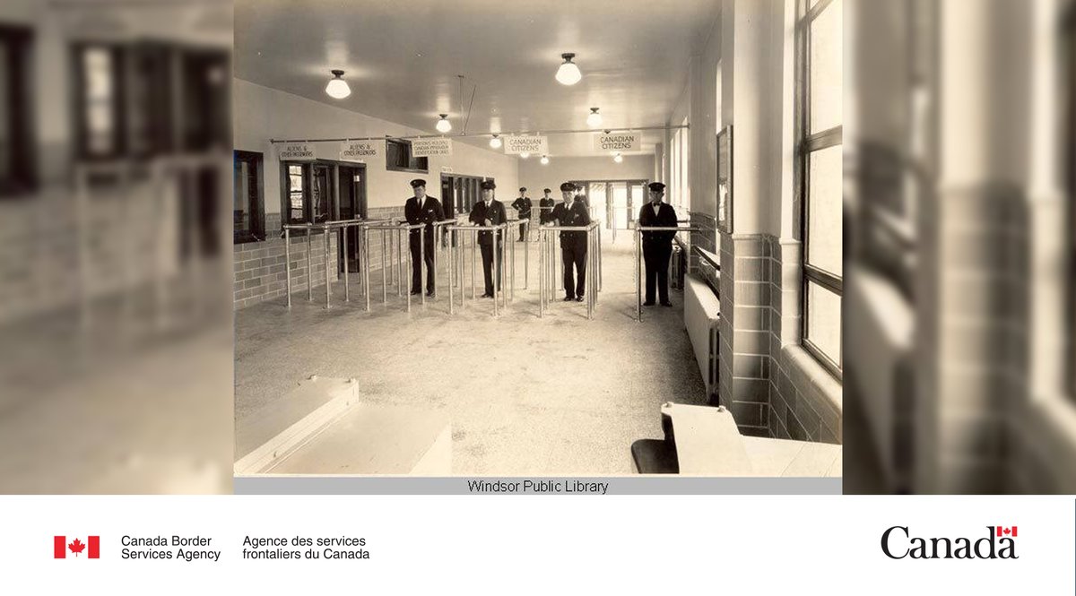 CanBorderSOR's tweet photo. It’s #CanadianHistoryWeek and to kick it off let’s do a #Throwback to 1940. Check out these Canada Customs officers at the Windsor-Detroit Tunnel. https://t.co/nALtIesFiM