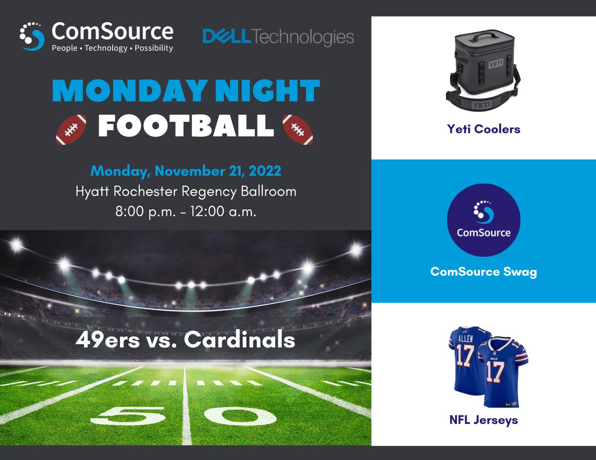 Are you ready for some football #NYSCATE22? Join ComSource and <a href="/DellTech/">Dell Technologies</a> for #MNF! 🏈