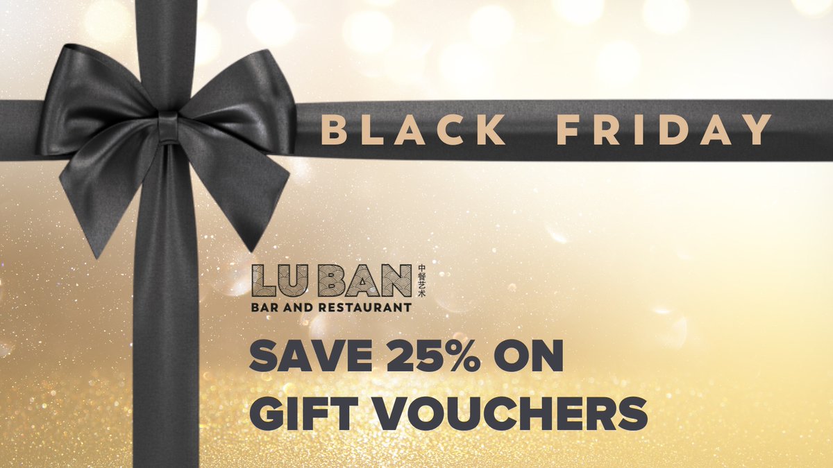 It's here! Our Black Friday sale has begun..... Save 25% on gift vouchers. Buy a £100 voucher for £75, a £75 voucher for £56.25, a £50 voucher for £37.50
The perfect Christmas present, or the perfect treat for yourself? You decide xx
lubanrestaurant.co.uk/gift-vouchers/
Terms apply.