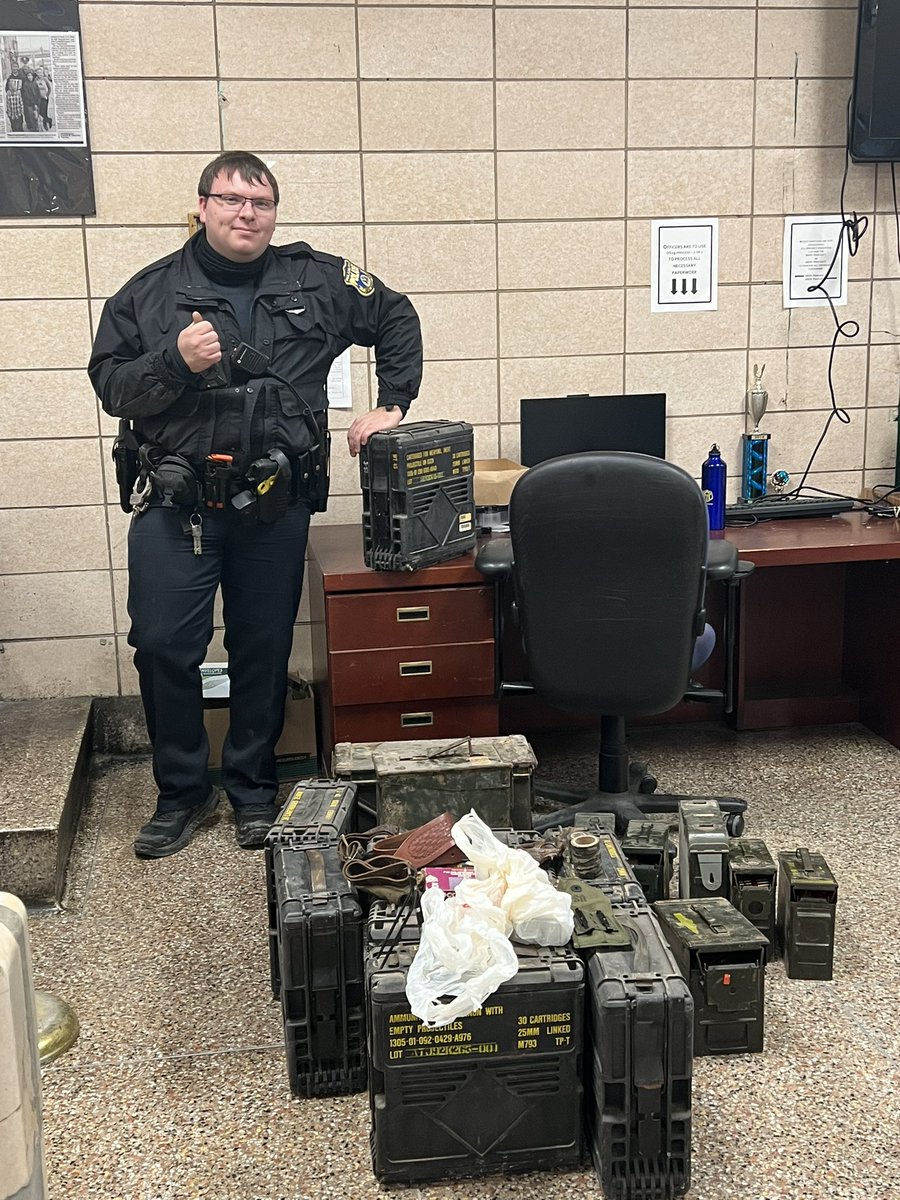 Great job to 19th district officers for obtaining and securing an extensive amount of ammunition for the 5600 block of Lansdowne Ave based on a radio call. Amazing work securing this amount of ammunition off the street.