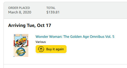 Does anyone know what happened with the 5th Wonder Woman Golden Age Omnibus? Ordered my copy back in March 2020 and it seems to have been silently cancelled (this sometimes happens due to low pre-orders). Anyone know someone at DC who can shed some light? Maybe it's just delayed?