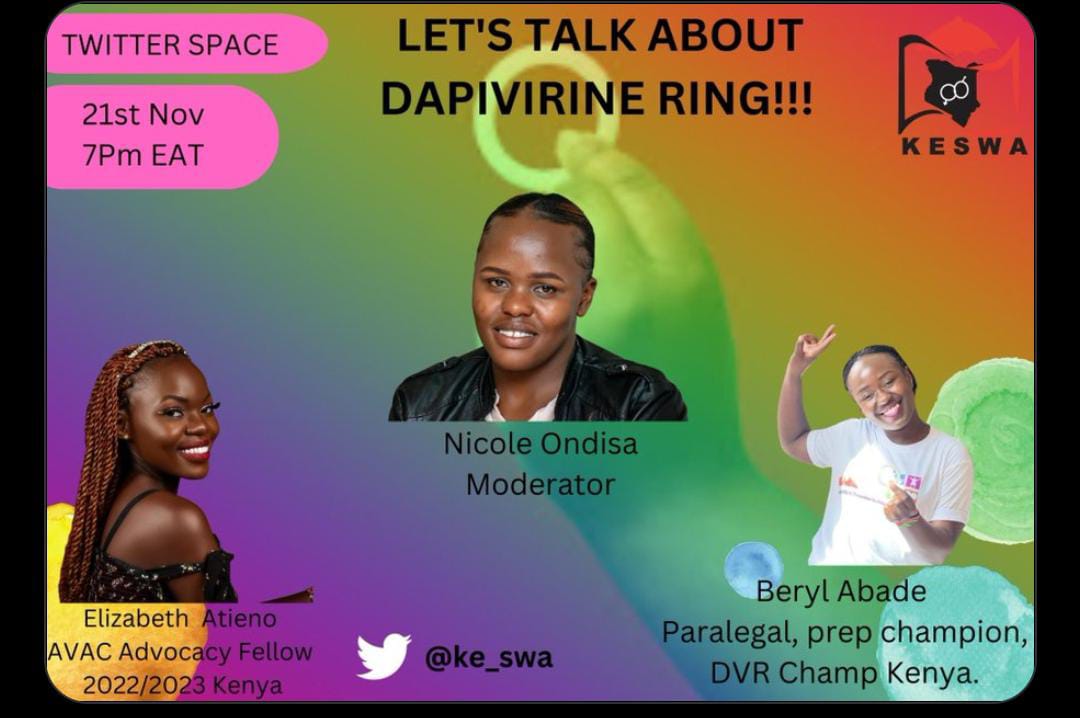 bhesp's tweet photo. The #dapivirine ring is a long acting vaginal ring that a woman can use to reduce the risk of HIV infection during vaginal sex...Its inserted into the vagina once every month...BHESP is determined to reduce the risk of HIV  infection among the FSW because BHESP cares!!! https://t.co/CbV1mlSvjZ