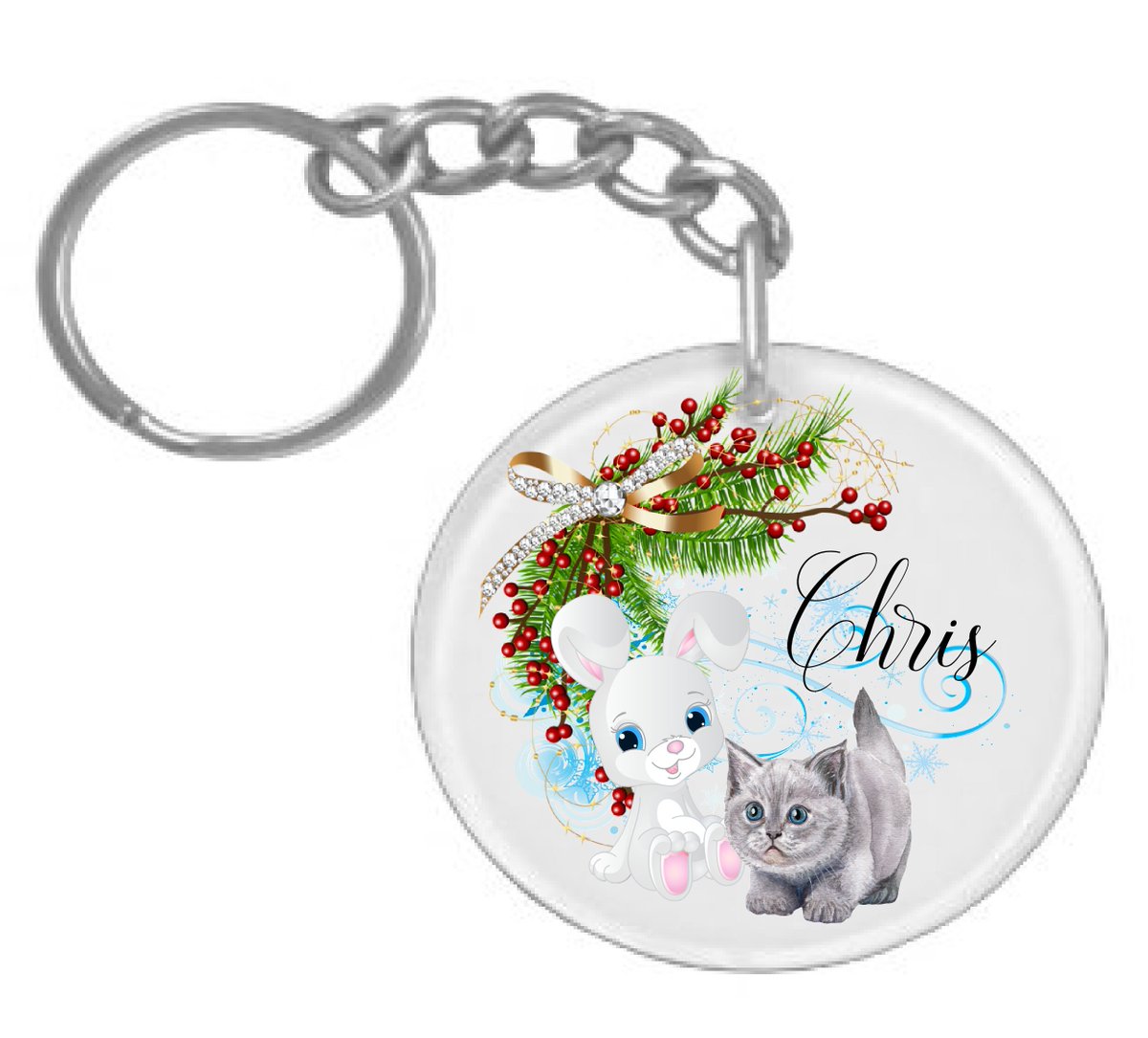 Excited to share the latest addition to my #etsy shop: Personalized keychain, name keyring unisex. Rabbit and kitten keychain etsy.me/3gjh9WN #white #birthday #christmas #grey #wristletkeychain #acrylickeychain #giftforhusband #christmasgifts #customkeychain