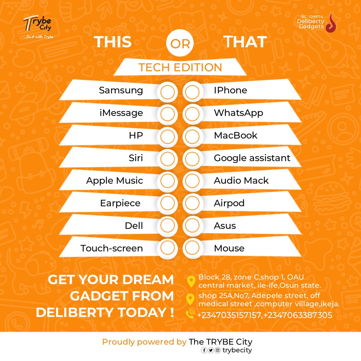 InsideoauMedia's tweet photo. We bringing it as e dey hot! Where are my Gadgets lovers🧡😊

#OAUTwitter #explore #explorepage✨ #doitwithtrybe #weareioi #greatife https://t.co/4UwSbreKRh