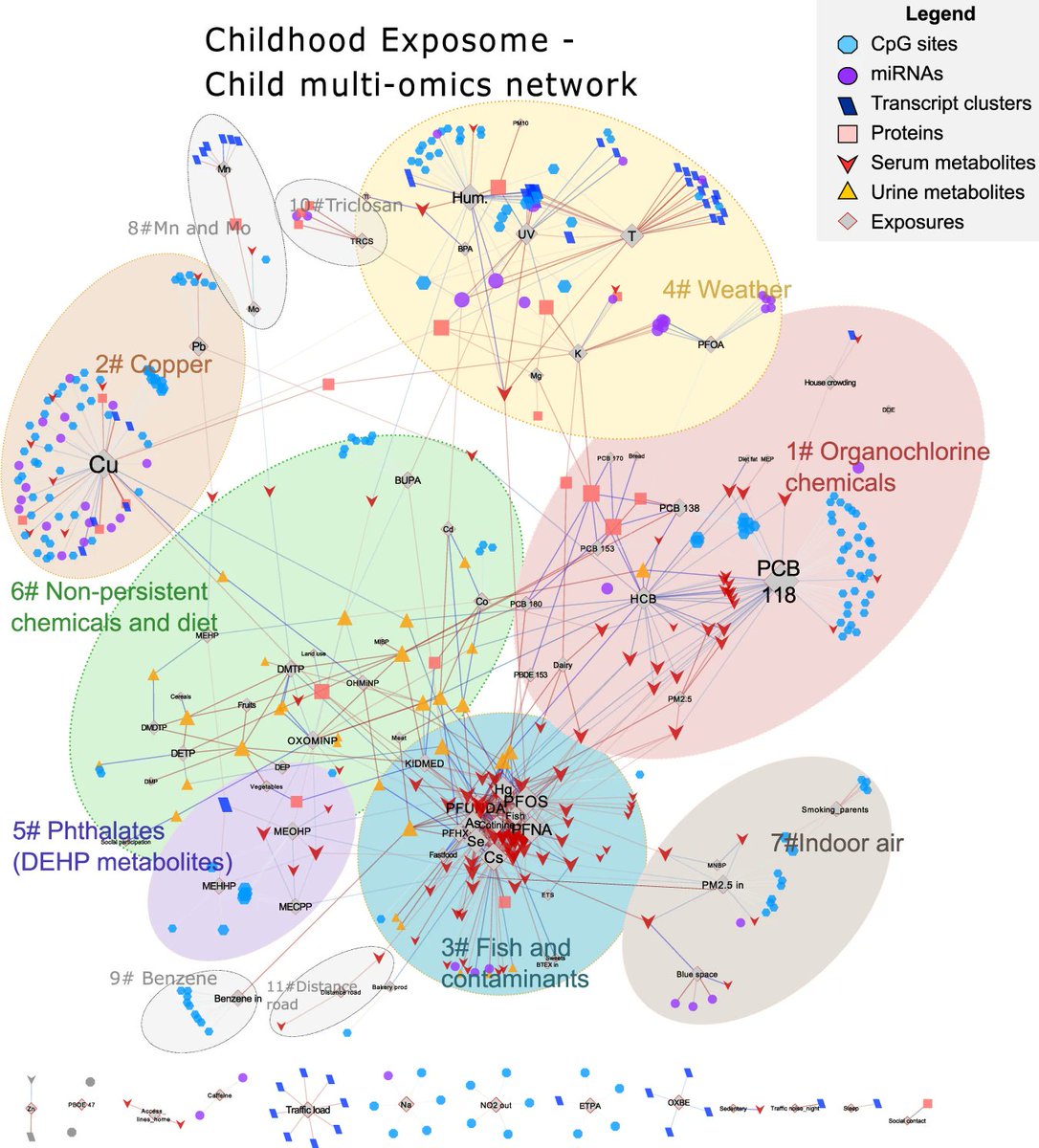 Molecular fingerprints: epigenetics, metabolites, revealed signatures for diet, toxic chemicals, essential trace elements, and weather conditions that could be linked to child health now or later in their adult life #exposome rdcu.be/cZ7vy Out today in Nat. Com.