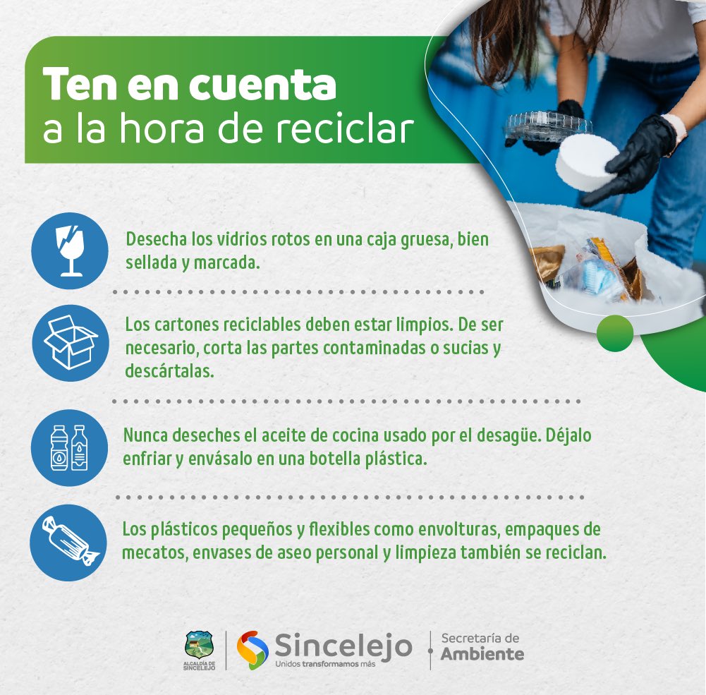 sec_ambiente's tweet photo. Si quieres ayudar a transformar el ambiente, ten en cuenta estas recomendaciones al momento de reciclar♻️.
#TransformamosAmbiente https://t.co/AImZofxP22