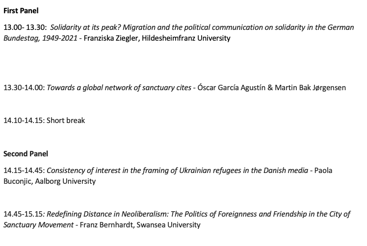 Join us for the upcoming seminar: Solidarity and Migration: Discourse and Spatial Dimensions
📅23.11.22
🕒13:00-15:15
Register here➡️ aaudk.zoom.us/meeting/regist… 

Description &amp; Panel info below⬇️