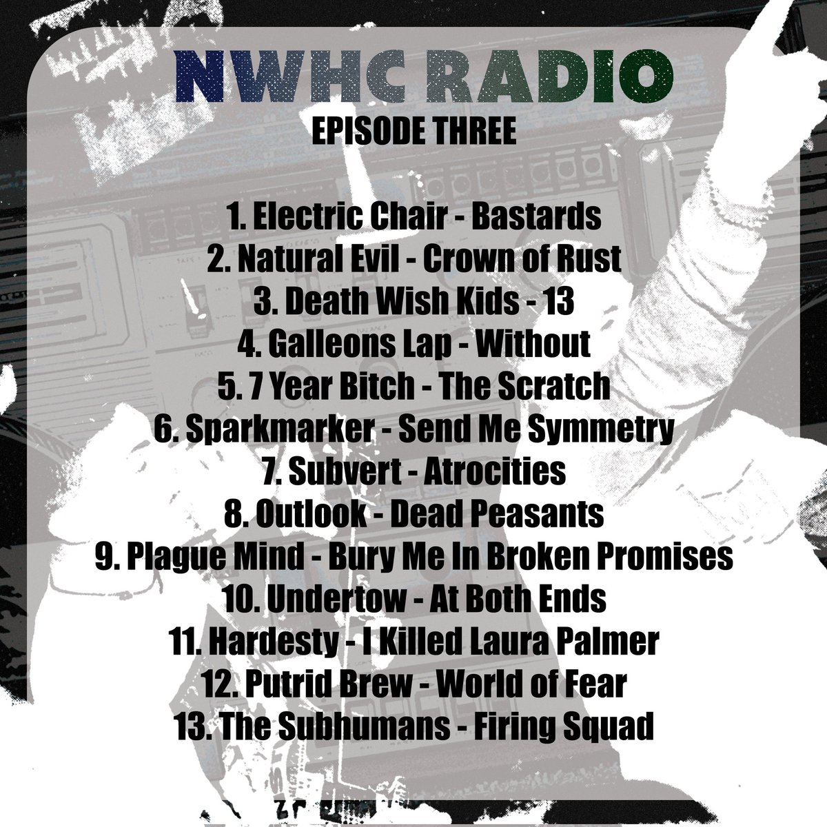 Episode Three is now live! Link in bio, or wherever you listen to podcasts. 13 tracks of #nwhc and adjacent spanning 1980 to 2022.