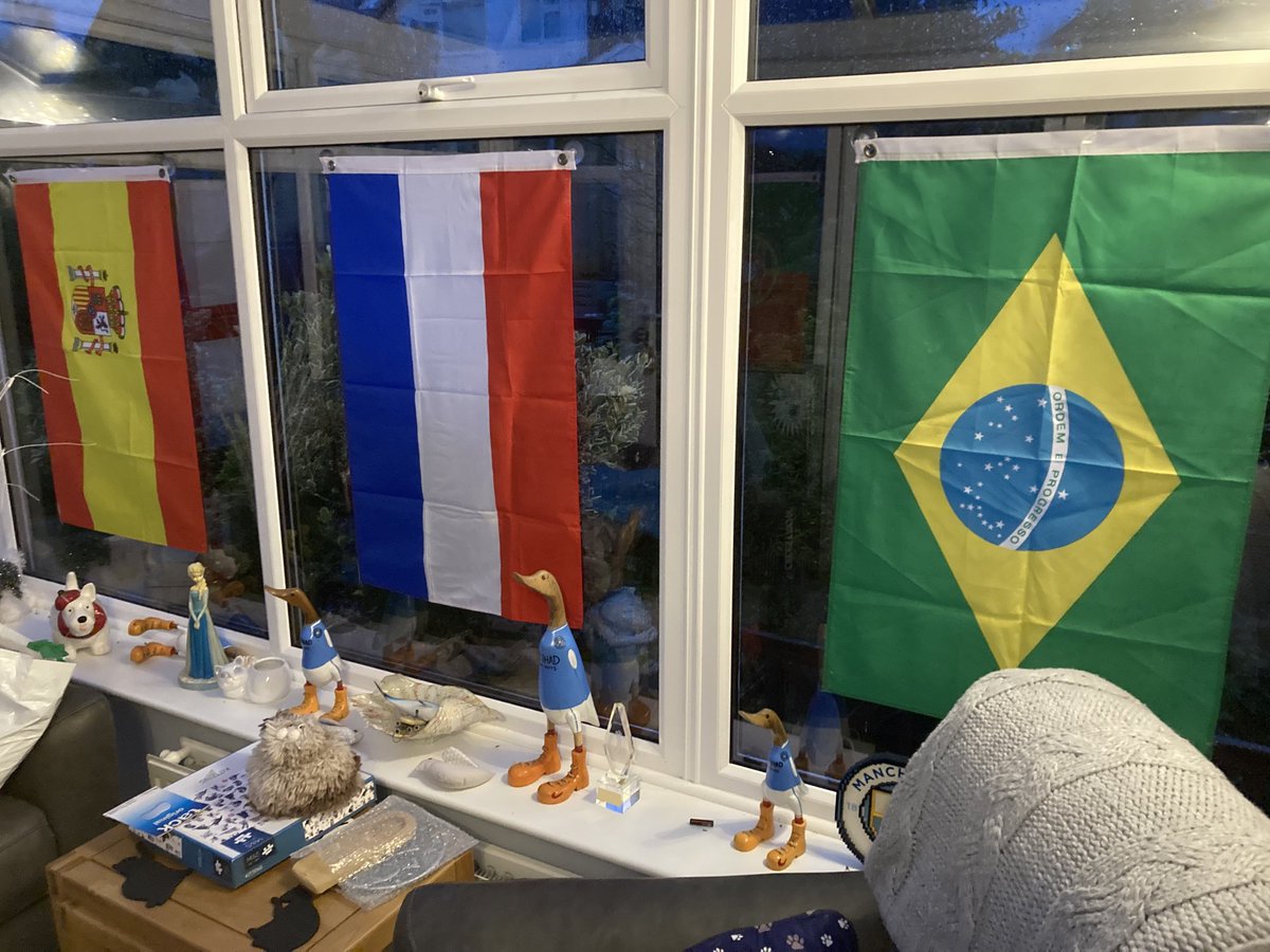 grahambrine's tweet photo. Conservatory is now fully decorated with National Flags representing each of Manchester City’s Players competing at the World Cup. https://t.co/WypphAquIt