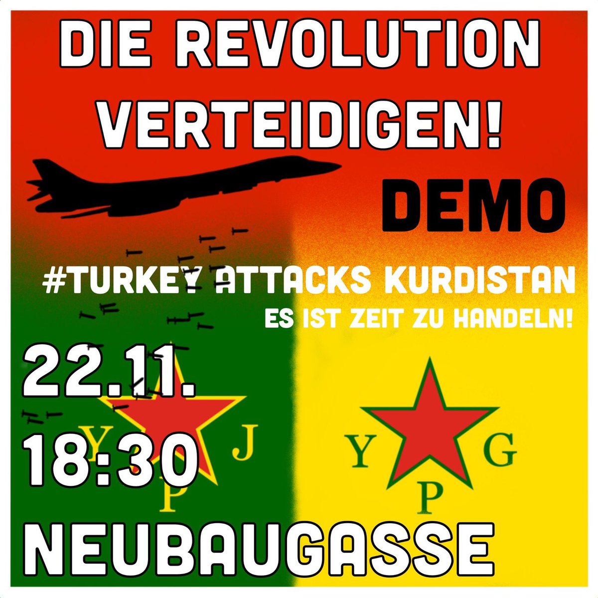 encommun_at's tweet photo. #TurkeyAttacksKurdistan

Die Türkische Invasion beginnt. Seit Samstag Nacht werden Rojava und Südkurdistan von der Türkischen Luftwaffe bombadiert. Lasst uns diesem neuen Angriff entschlossen entgegenstehen!

✊ Hoch lebe der Widerstand in Rojava ✊

#DefendKurdistan https://t.co/bsDghUNl9c