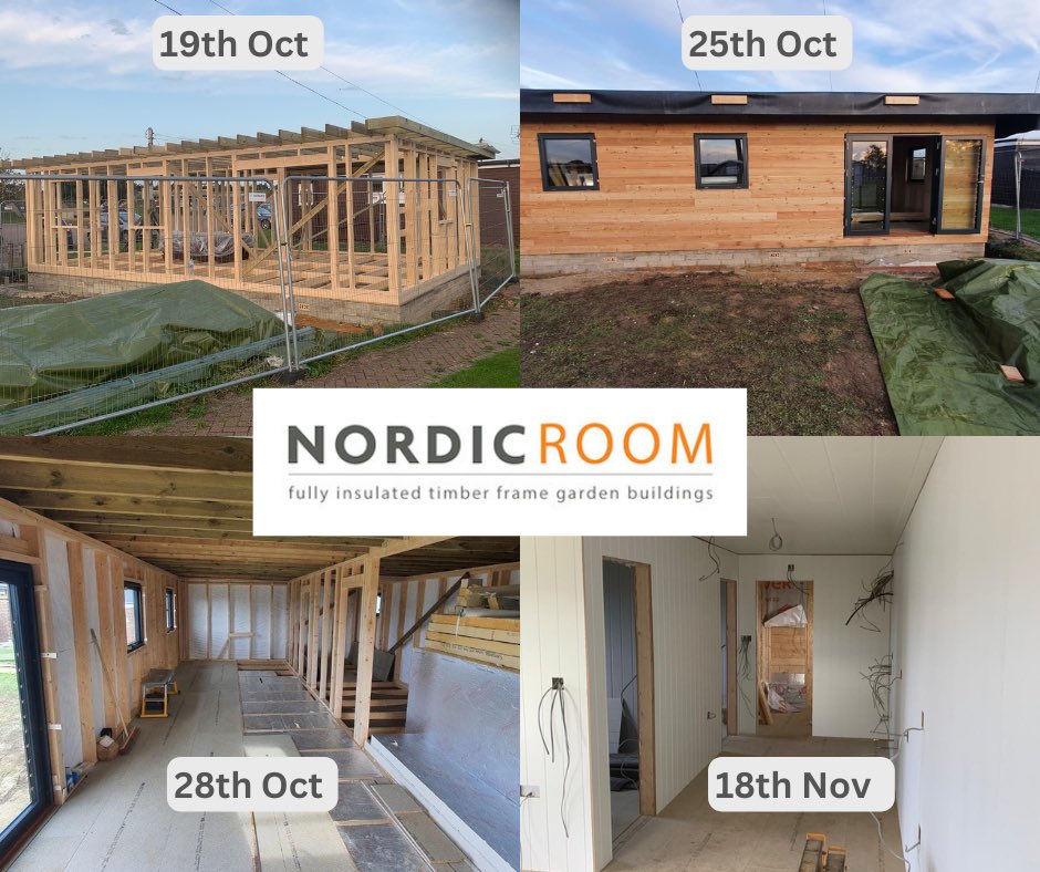 Amazing how quick a 50m2 building can go up #timberframe