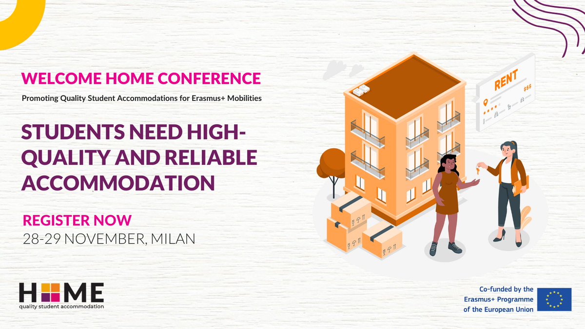 ESN_Int's tweet photo. You can’t miss the peak conference of 28-29 November on student accommodation and mobility powered by #HOMEprojectEU.

Last days to register here 👉 https://t.co/4mu7lZ5CFx and check the agenda here 🔗 https://t.co/d30qFRwOGz https://t.co/3fweChHXbS