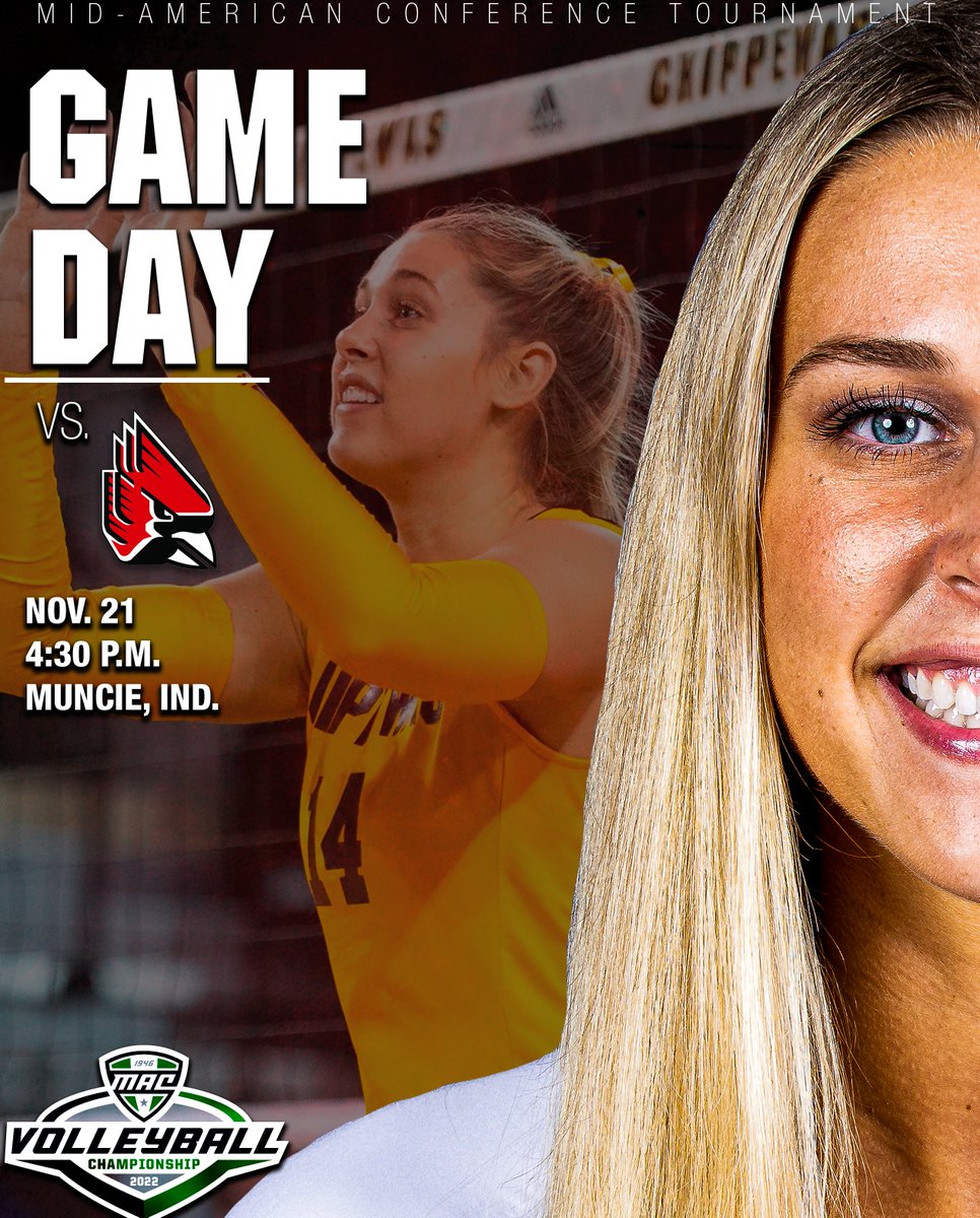 CMUVolleyball's tweet photo. Mid-American Conference Tournament 😤

🆚 Ball State
⌚4:30 p.m.
📍Muncie, Ind.
🏟 Worthen Arena
📊 https://t.co/7SUhjwJRNI...
📺 ESPN+

#FireUpChips🔥⬆️🏐 https://t.co/frcIwyudNu