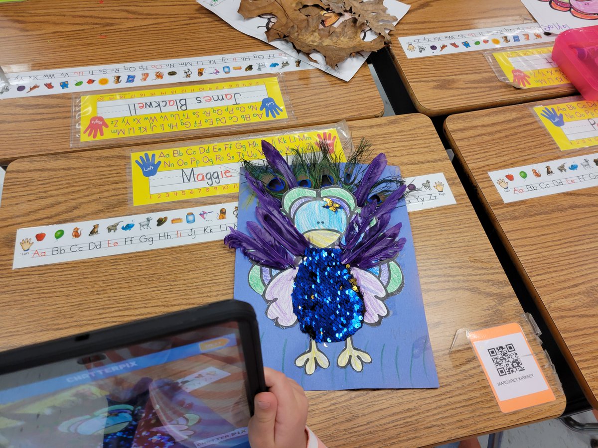 melthornhill's tweet image. The turkeys at Holz elementary are missing.  The K-2 students have helped them all find disguises for this Thanksgiving.  The students use @ChatterPixIt to tell about the adventures of their turkey.  #kcslearning2020