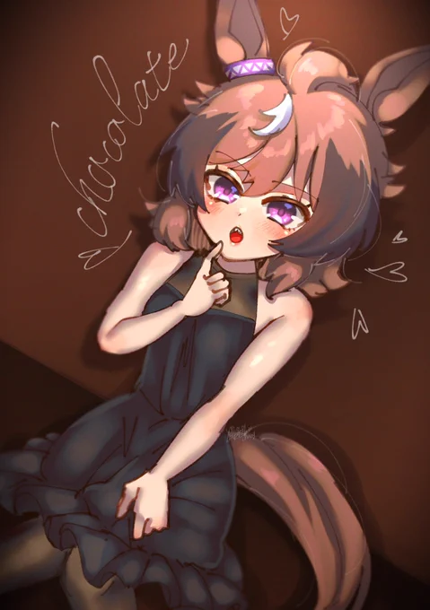 #実装するまで1日1ウインディちゃんなのだ<279日目/2022-11-22>Chocolate(#ウマ娘プリティーダービー:#シンコウウインディ/落書き)意地っ張りな所がほろ苦かったり寂しがり屋で甘えんぼなところがたまらなかったり、ウ亻ンディちゃんは本当にチョコが似合う。 