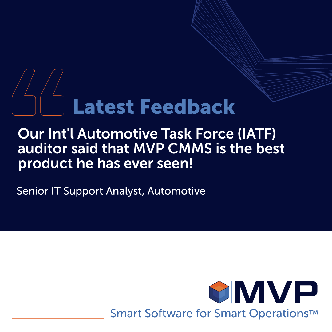 winreliability's tweet photo. Check out our latest feedback on our MVP CMMS software! #MVPCMMS #MVPOEE #CMMSDataGroup #MaintenanceOperationalReliability https://t.co/F9wTFI3bkY