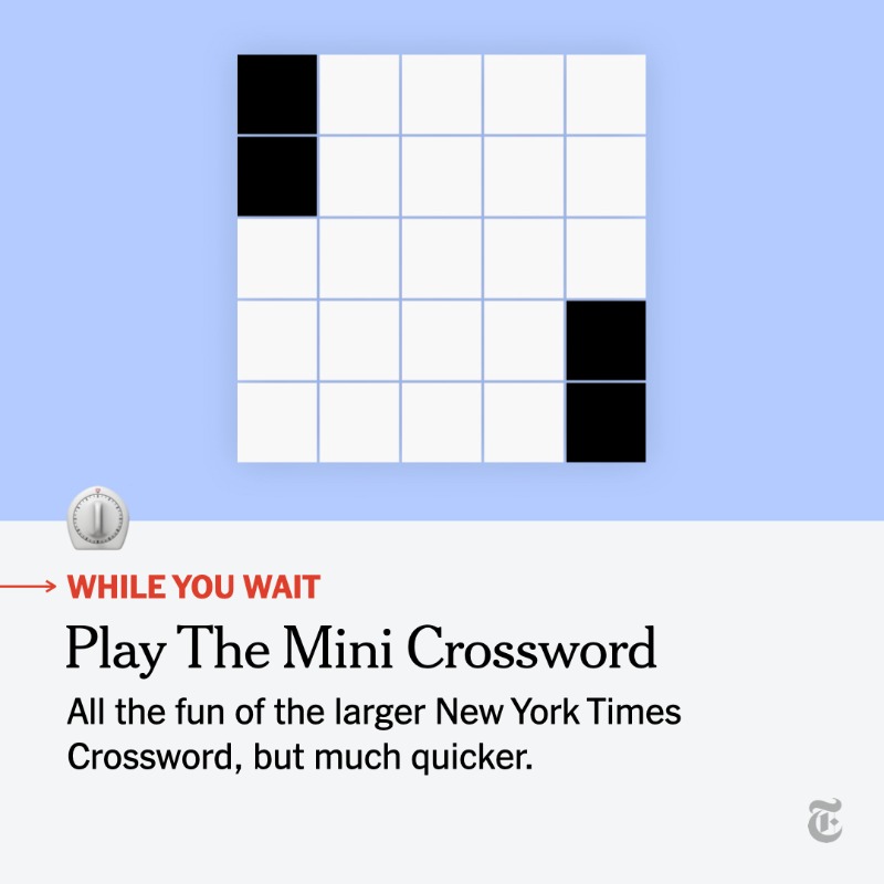 nytimes's tweet photo. For Thanksgiving preparations, we have paired recipes with games to play when you’re waiting between steps.

While you are waiting for your potatoes to boil, take a 10-minute break and solve this Mini crossword.
