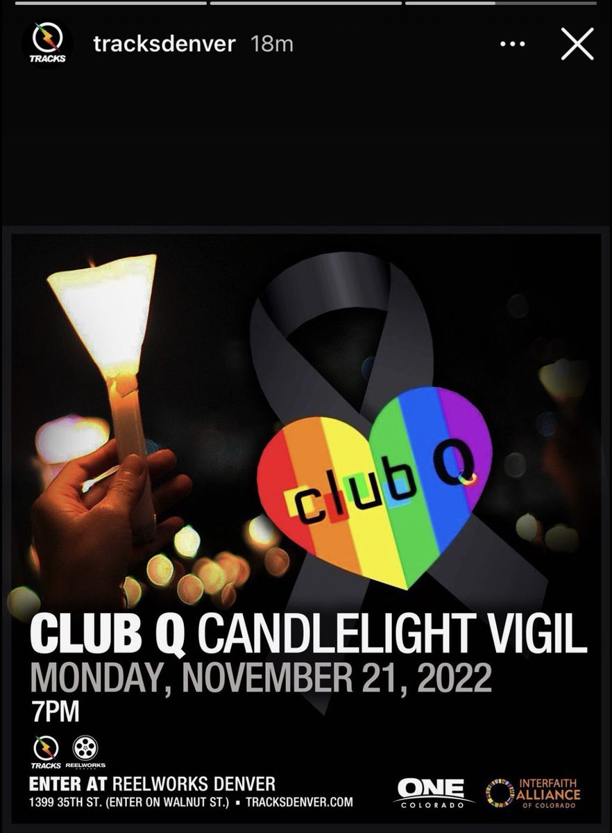 If you are in Denver tonight, please consider attending this candlelight vigil tonight for the victims of the tragic shooting at Club Q