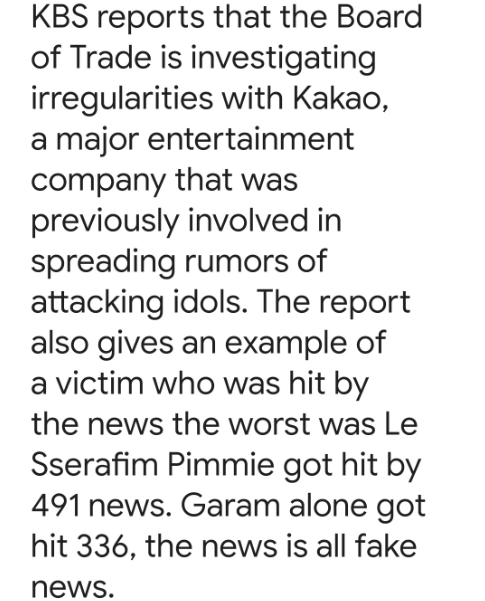 Fearnots like to play the victim and blame Garam for everything when Garam alone had 336 Fake news with malicious slandering out of the sum total of 491. Kpop stans need to realize how things were blown out of proportion for targeted slandering. The real enemy here is Kakao.