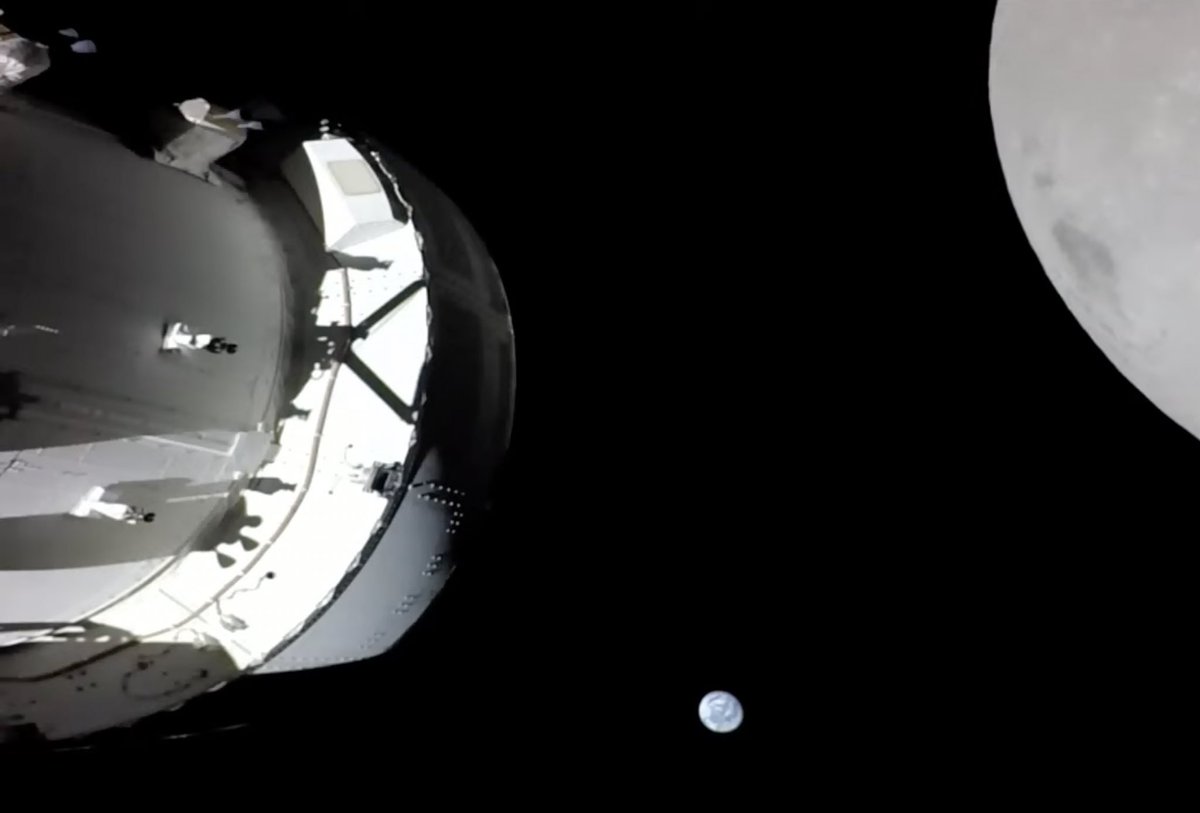 This brings a whole new meaning to #Moonday. 

It’s just extra exciting to see <a href="/NASA_Orion/">Orion Spacecraft</a> in all its glory orbiting the Moon!