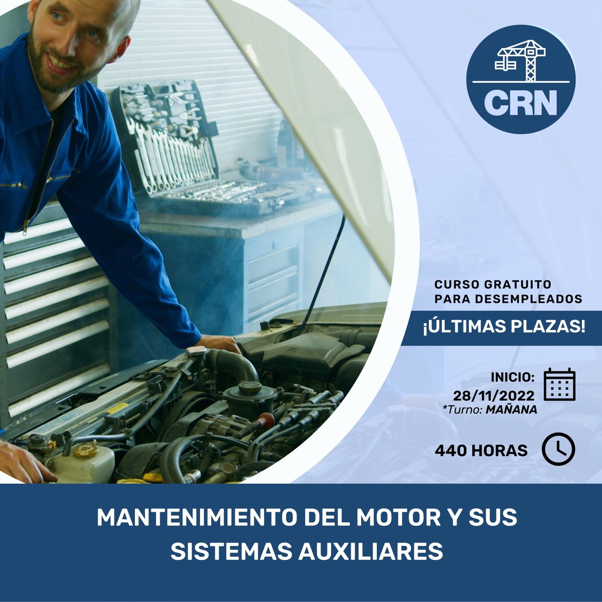 CMICE_Paracuell's tweet photo. Última semana para apuntarte a nuestro #𝗖𝗲𝗿𝘁𝗶𝗳𝗶𝗰𝗮𝗱𝗼𝗱𝗲𝗣𝗿𝗼𝗳𝗲𝘀𝗶𝗼𝗻𝗮𝗹𝗶𝗱𝗮𝗱 𝗱𝗲 #𝗠𝗮𝗻𝘁𝗲𝗻𝗶𝗺𝗶𝗲𝗻𝘁𝗼𝗱𝗲l𝗠𝗼𝘁𝗼𝗿 𝘆 𝘀𝘂𝘀 𝗦𝗶𝘀𝘁𝗲𝗺𝗮𝘀 𝗔𝘂𝘅𝗶𝗹𝗶𝗮𝗿𝗲𝘀. ¡No te quedes sin tu plaza!
➡️ https://t.co/3EicQT8zY4
#SomosCRN #cfeoc #ObraCivil https://t.co/DjQozZH1O4