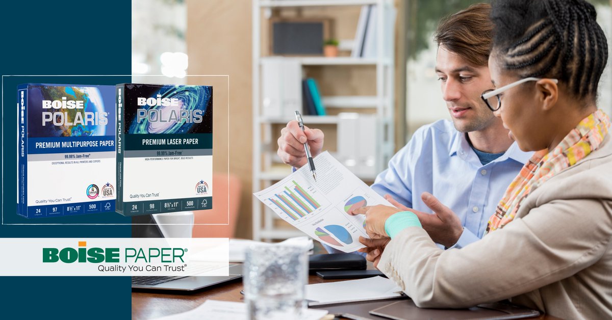 Choose Boise POLARIS premium papers for a bold and smooth finish that will make your end-of-year proposals and presentations stand out.