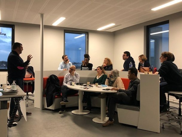 Ravie de contribuer à la #Learningexpedition de l'équipe <a href="/orangebusiness/">Orange Business</a> à #Nantes. Découverte du #Mediacampus et partage avec <a href="/ronteau/">Sébastien Ronteau</a> des convictions <a href="/audencia/">Audencia</a> autour de l'#entrepreunariat, la puissance des #écosystèmes, l'importance de savoir produire, maîtriser l'#information