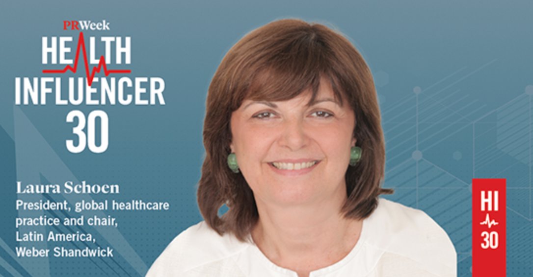 PRWeek’s Health Influencer 30 is the annual list of the most influential individuals in health and pharma PR and communications. Congratulations to <a href="/lauraschoenWS/">laura schoen</a> of <a href="/WeberShandwick/">Weber Shandwick</a> on being honored in this year’s Health Influencer 30 List! fal.cn/3tMzz