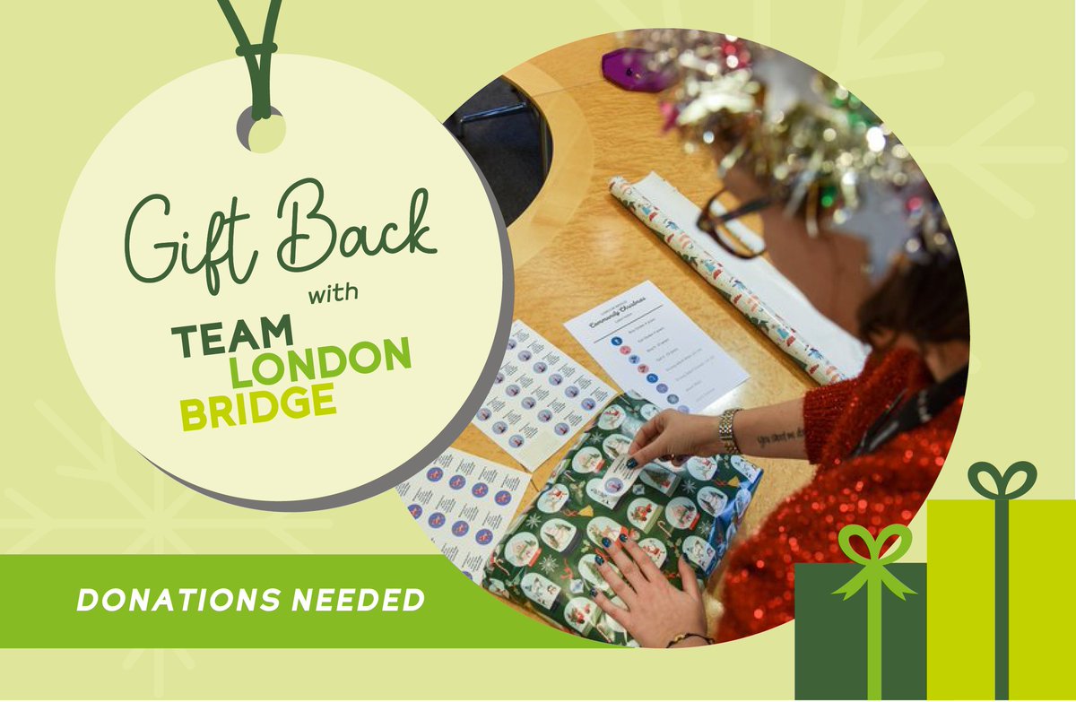TeamLondonBdg's tweet photo. 🎁💚Can you help spread a little festive cheer by collecting presents for local charities at your workplace? Here's how to take part in our #giftback community Christmas campaign 👉https://t.co/fAy5mSHasM https://t.co/HsmwaKAg7s