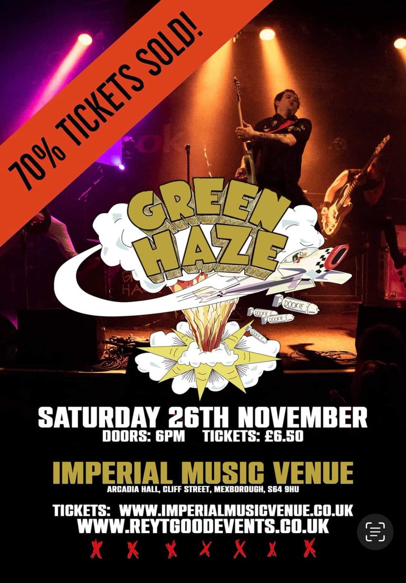 Good people of South Yorkshire!Saturday 26th November at Imperial Music Venue in Mexborough.

Over 70% of tickets already sold advance, so get yours in quick!

Tickets:
fatsoma.com/imperialmusic/…

Doors are at 6pm, so get there in time. We have a lot of songs to pack in!