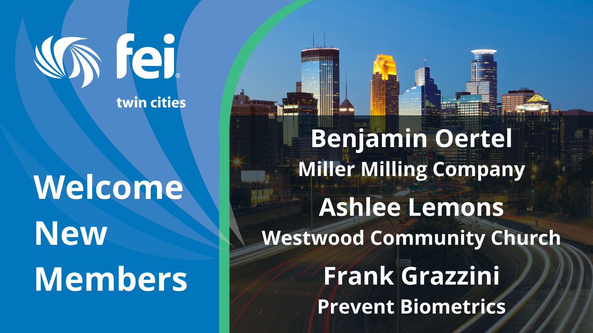 We are excited to welcome new members Benjamin Oertel, CFO of Miller Milling Company; Ashlee Lemons, Financial Manager of Westwood Community Church &amp; Frank Grazzini, Co-Founder and CFO of Prevent Biometrics. feitwincities.com/join-fei

#FEI #CFOs #CEOs