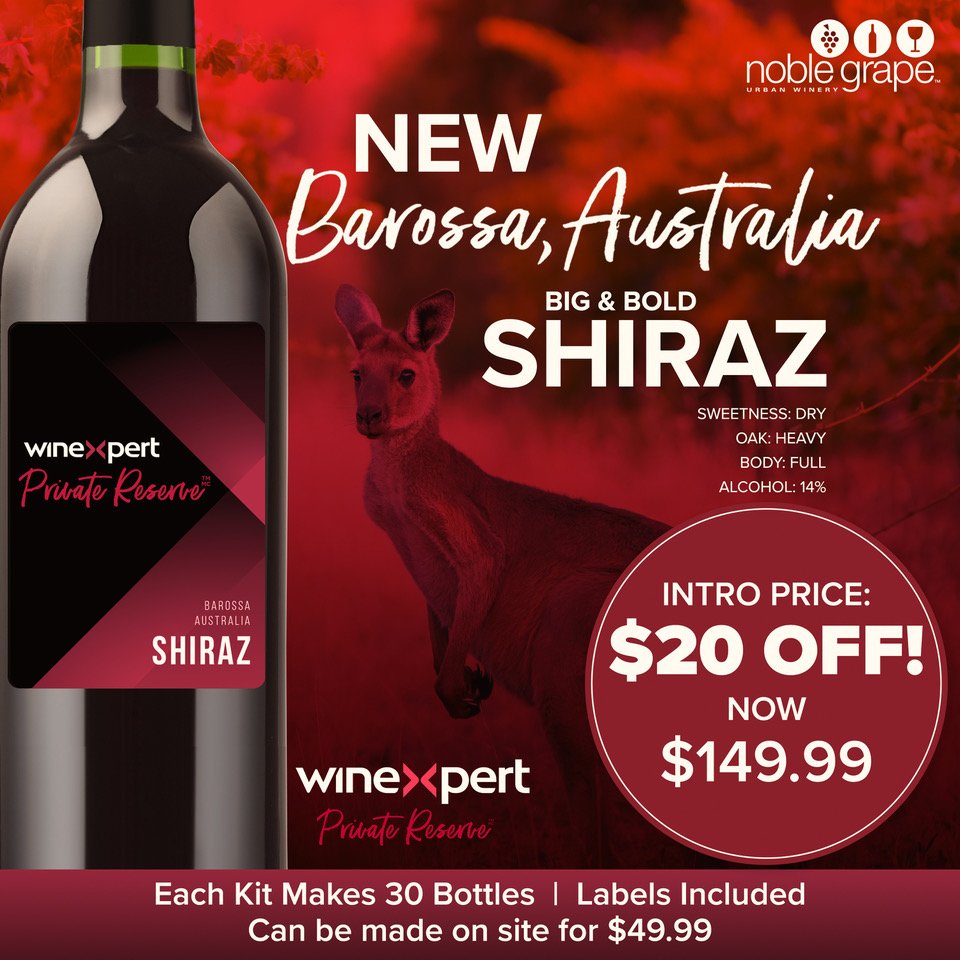 NEW! Private Reserve Barossa Shiraz!
Available now! Intro Price! $149.99 ($20 OFF)!