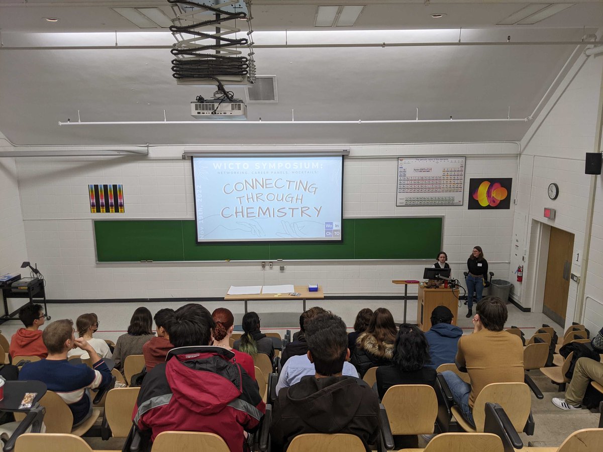 WIC_Toronto's tweet photo. Our first symposium is complete! Now for some highlights of the event: The symposium kicked off with a warm welcome from our wonderful WICTO co-presidents @chemie_lea and @AliciaB_7! Grad student flash talks - thank you to all who presented their amazing research. https://t.co/557jzT4KiD