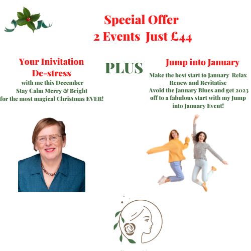 Black Friday OFFER.....
This week Only
Two great months of De-stress, Positivity and Motivation for just £44
December De-stress &amp; Jump into January
Only Available until Midnight on Saturday 26th !
For more information and to book follow this link mailchi.mp/9d8d0cf20df4/p…