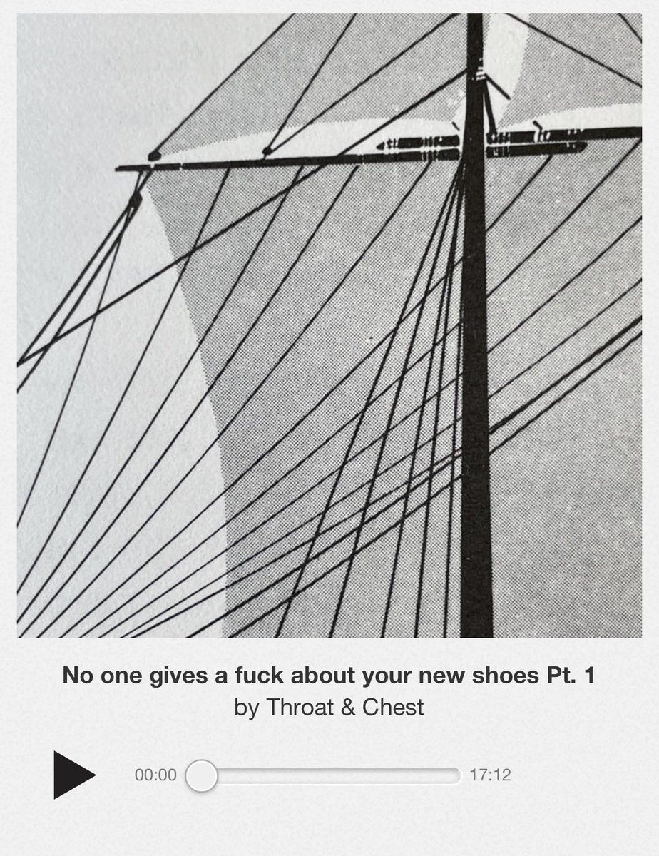 No one give a fuck about your new shoes. 

throatchest.bandcamp.com/track/no-one-g…