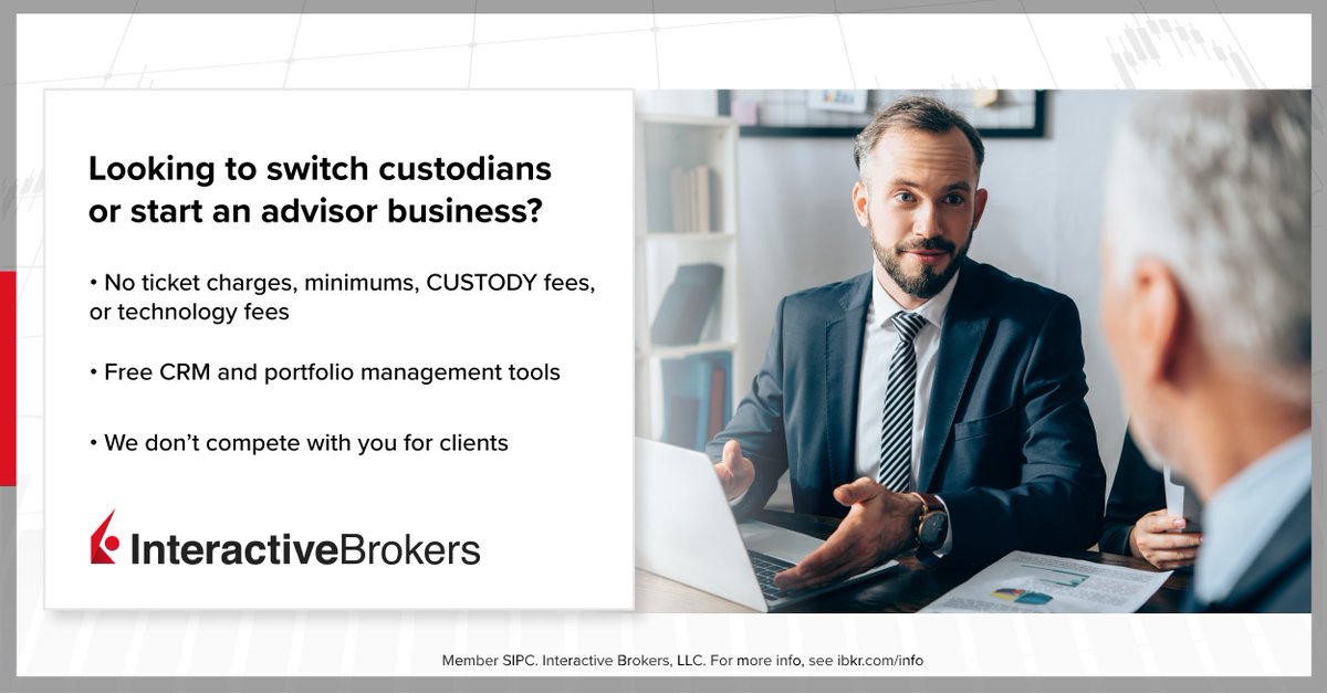 Looking to add or switch custodians? Interactive Brokers helps advisors of any size build competitive advantage and serve clients at the lowest costs. Learn more: ibkr.com/advisort #IBKR #Advisors
