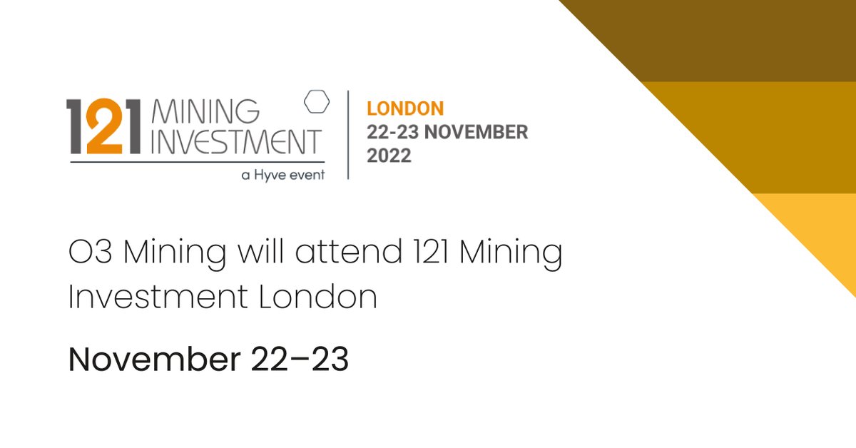 We look forward to attending 121 Mining Investment London
Nov 22-23. The conference offers a fantastic networking opportunity for mining companies and European investors via pre-booked 1-2-1 meetings.
weare121.com/121mininginves…